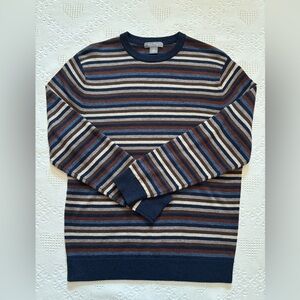 Daniel Cremieux Men's Mercerized Wool crew neck sweater- Navy, Brown, Cream/ L